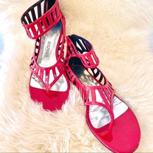 BALMAIN Greek Sandals in Red